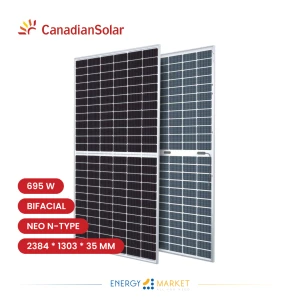 Panneaux solaire 695 Watts Canadian Solar Neo N-type BIFACIAL